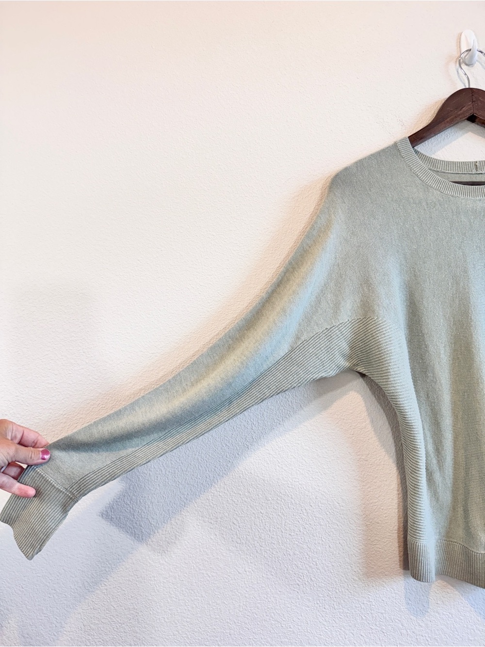 Lululemon Cashlu Knit Pullover Heathered Green Fern Quiet Luxury Sweater 8 H29 - Picture 5 of 11